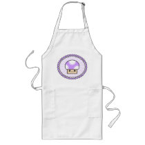 Mushy Puffs Kawaii Mushroom Purple Apron