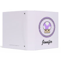 Mushy Puffs Kawaii Mushroom Purple School Binder by megakawaii Mushy Puffs Kawaii Mushroom Purple School Binder