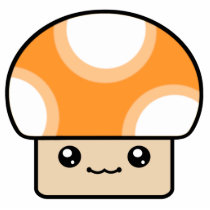 Mushy Puffs Orange Kawaii Mushroom Ornament photo sculptures