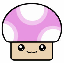 Mushy Puffs Pink Kawaii Mushroom Ornament photo sculptures