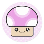 Mushy Puffs Pink Kawaii Mushroom Stickers