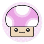 Mushy Puffs Pink Kawaii Mushroom Stickers