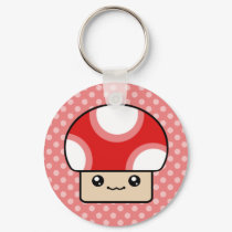Mushy Puffs Red Kawaii Mushroom Keychain by megakawaii Mushy Puffs Red Kawaii Mushroom Keychain