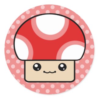 Mushy Puffs Red Kawaii Mushroom Stickers sticker