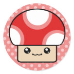 Mushy Puffs Red Kawaii Mushroom Stickers