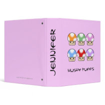 Mushy Puffs Six Kawaii Mushrooms School Binder