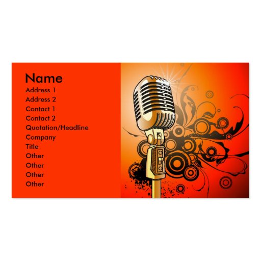 music1 [Converted], Name, Address 1, Address 2,... Business Card Templates (front side)