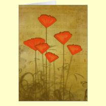 Music and Poppies cards