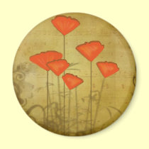 Music and Poppies magnets