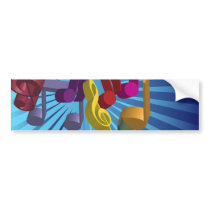 Music Background Bumper Stickers