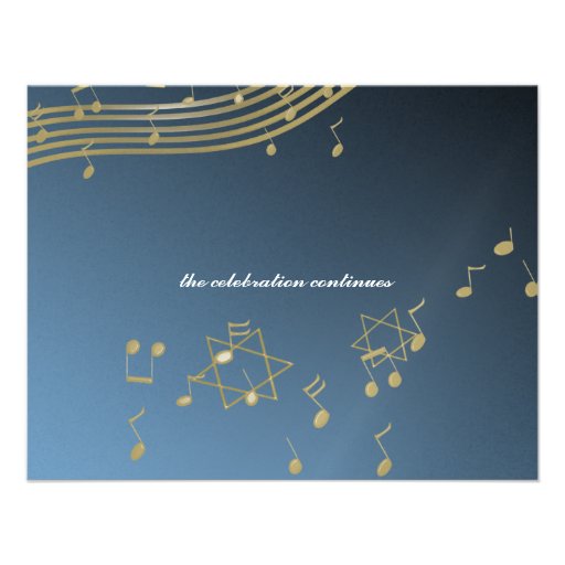 Music Bar Mitzvah/ Reception Card Custom Invitation