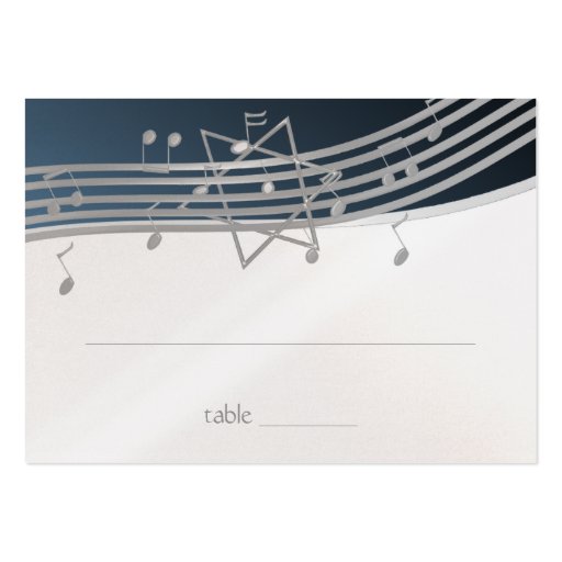 Music Bar Mitzvah Seating Card Business Cards (front side)
