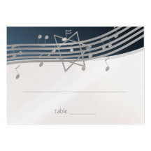 Music Bar Mitzvah Seating Card Business Cards