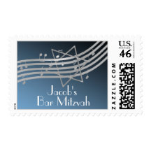 Music Bar Mitzvah Silver Postage