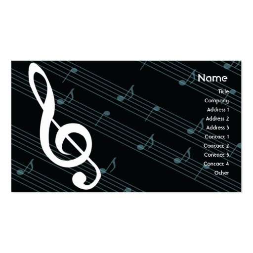 Music - Business Business Card Template (front side)