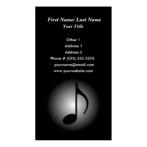 Music Business Card (front side)