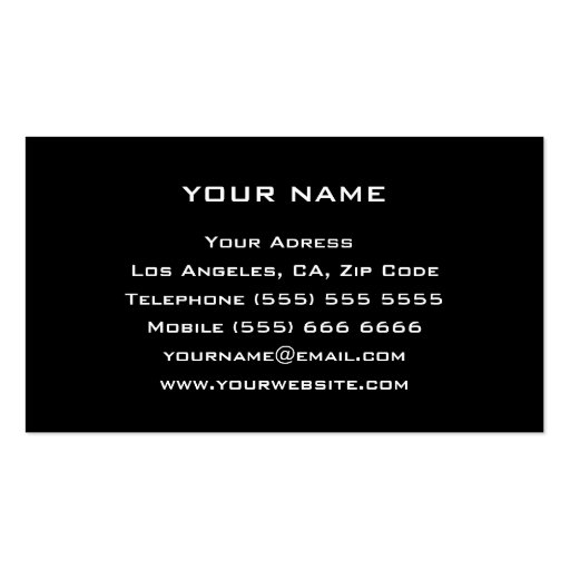 Music Business Card (back side)