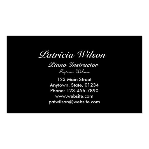 Music Business Card (back side)