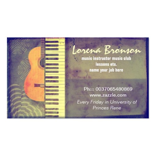 music business card (front side)