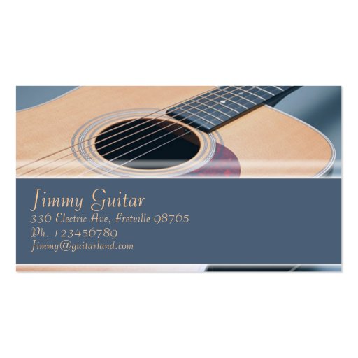 Music Business Card - Acoustic Guitar (front side)