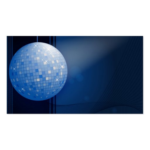 Music Business Card - Blue Disco Ball (back side)