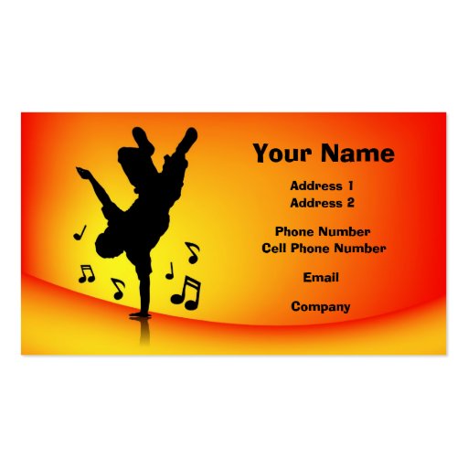 Music Business Card - Breakdance (front side)