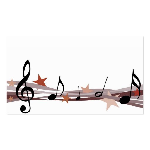 Music Business Card - Brown Music Notes (back side)
