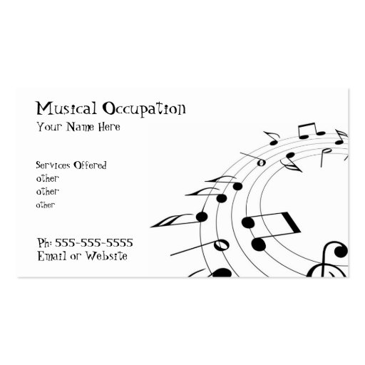 Music business  card business card templates