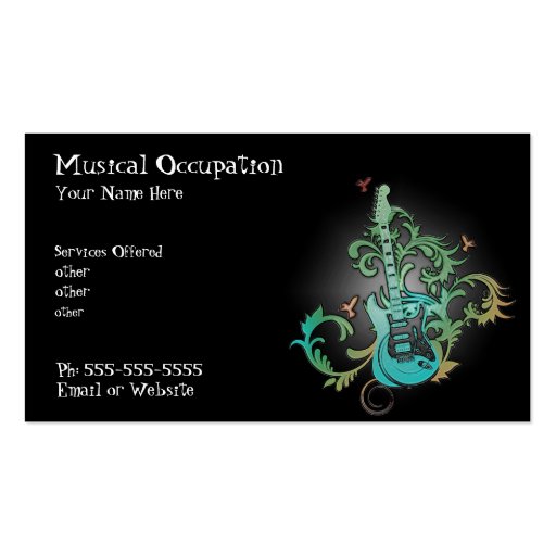 Music business  card business cards (front side)
