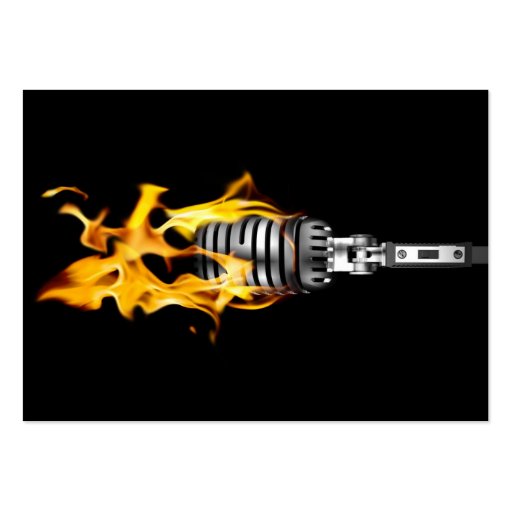Music Business Card - Flaming Microphone (back side)