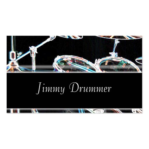 Music Business Card - Glowing Drum Kit (back side)