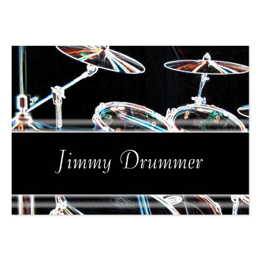 Music Business Card - Glowing Drum Kit (back side)