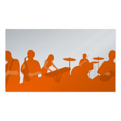 Music Business Card - Orange Rock Band (back side)