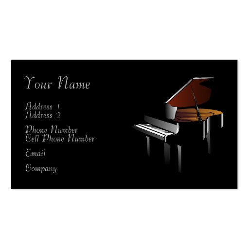 Music Business Card - Piano (front side)