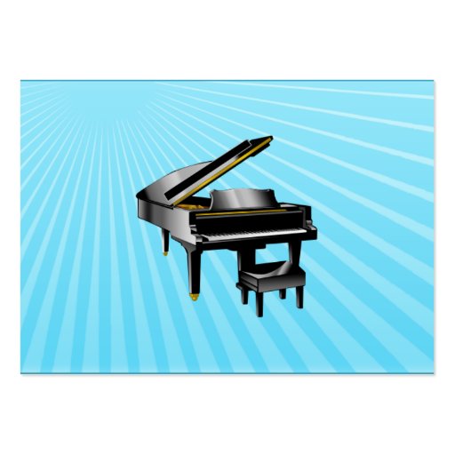 Music Business Card - Piano - Blue (back side)