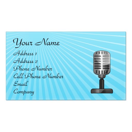 Music Business Card - Retro Microphone (front side)