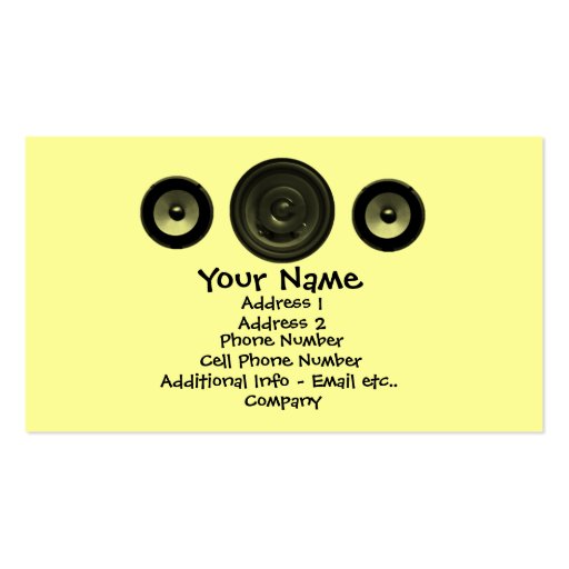 Music Business Card - Speakers (front side)