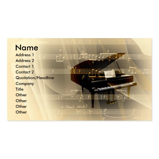 music business card template