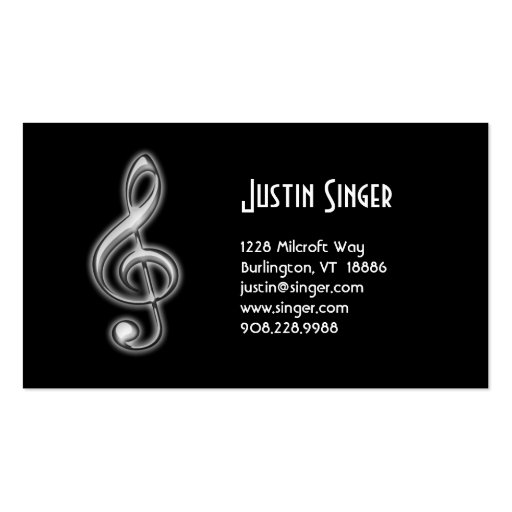 Music Business Card Treble Clef
