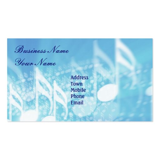 Music Business-Personal Card Business Cards (front side)