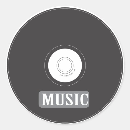 Music CD Classic Round Sticker | Zazzle