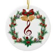 Music Christmas Wreath Treble Clef Ornament Gift