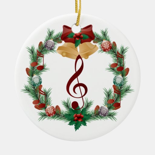 music christmas wreath treble clef ornament gift music christmas wreath treble clef ornament gift