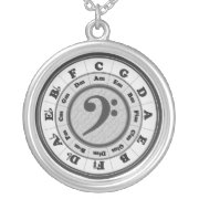 Music Circle of Fifths - Bass Clef version necklace