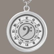 Music Circle of Fifths - Bass Clef version necklaces