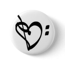 Music Clef Heart Button