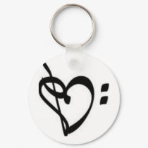 Music Clef Heart Keychain by CYaksDesigns Music Clef Heart Keychain