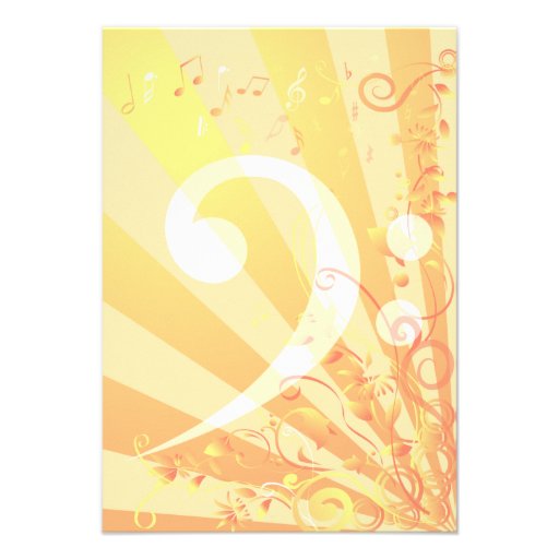 Music Clefs Bat Mitzvah Small Reply Invitation