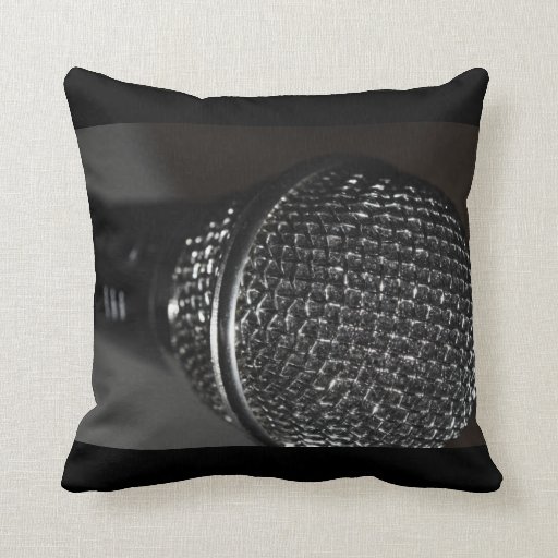 Music Collection Modern Microphone Throw Pillow Zazzle