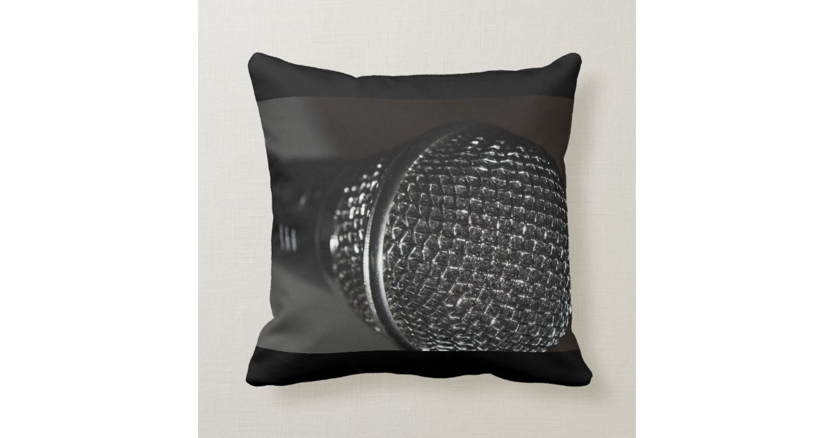 Music Collection Modern Microphone Throw Pillow Zazzle